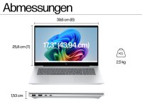 HP OmniBook 7 NGAI 17-dc0789nz Notebook, Renew, Intel Ultra 7 258V, 32 GB LPDDR5, 2TB SSD, 17.3" FHD 1920x1080 Touchscreen 400 nits, RTX4050, 6 GB dediziert, Win11 Home, Silber, 1 Jahr Bring‑In Garantie